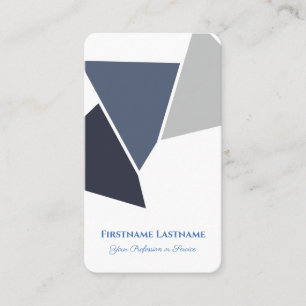 Abstrakt trianglar grått-blå former design visitkort