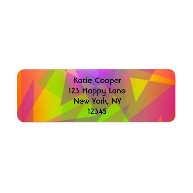 Abstrakt Trianglar och rektanglar Returadress Etikett (Framsidan)