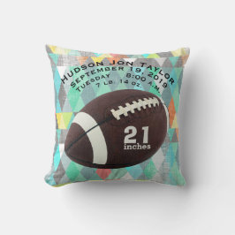 Abstrakt Triangle Football Boys Birth Record Kudde