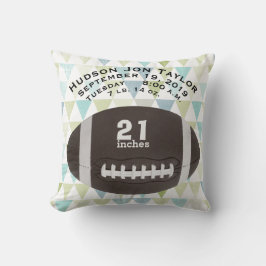 Abstrakt Triangle Football Boys Birth Record Kudde