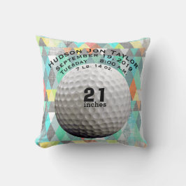 Abstrakt Triangle Golf Boll Boys Birth Record Kudde