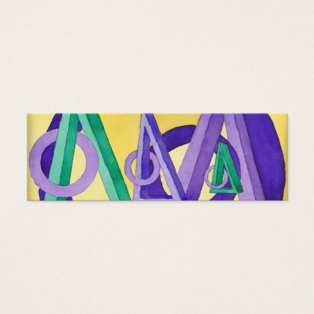 Abstrakt Triangles-bokmärke Litet Visitkort (Framsidan)