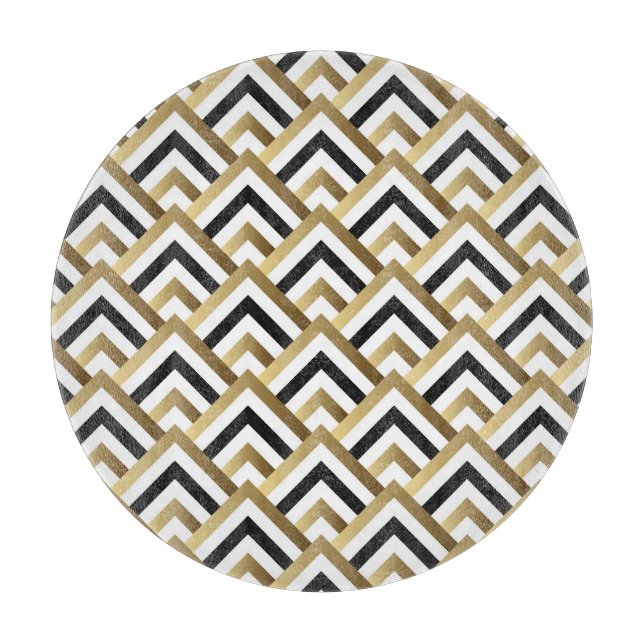 Abstrakt Triangles: Guld Black Seamless (Framsidan)