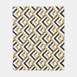 Abstrakt Triangles: Guld Black Seamless Fleecefilt