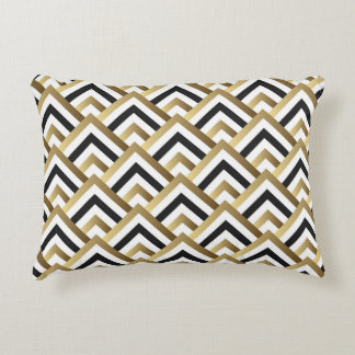 Abstrakt Triangles: Guld Black Seamless Prydnadskudde