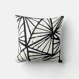 Abstrakt Triangles Lino Print Dekorativ kudde