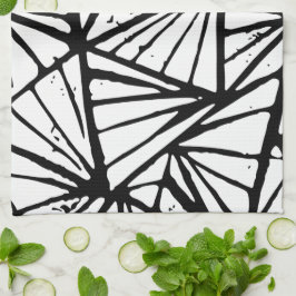 Abstrakt Triangles Lino Print Kitchen Towels Kökshandduk