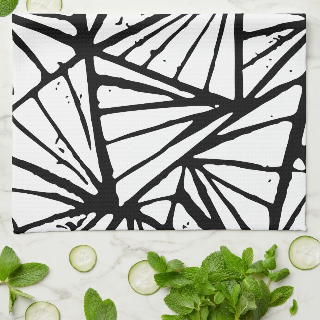 Abstrakt Triangles Lino Print Kitchen Towels Kökshandduk (Vikta)