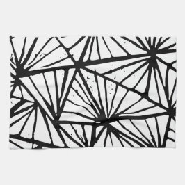 Abstrakt Triangles Lino Print Kitchen Towels Kökshandduk