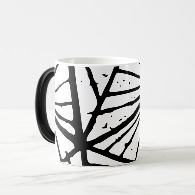 Abstrakt Triangles Lino Print Mugg (Framsida vänster)
