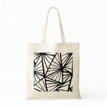 Abstrakt Triangles Lino Print Tote Bag