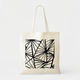 Abstrakt Triangles Lino Print Tote Bag Tygkasse