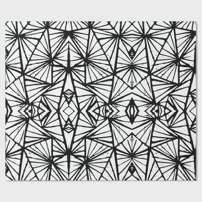 Abstrakt Triangles Lino-utskrift Presentpapper (Platt)
