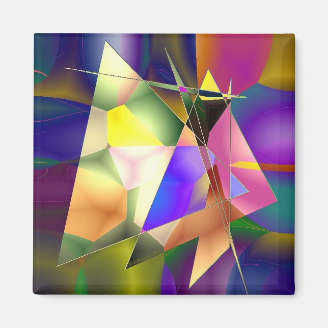 Abstrakt Triangles Magnet (Framsidan)
