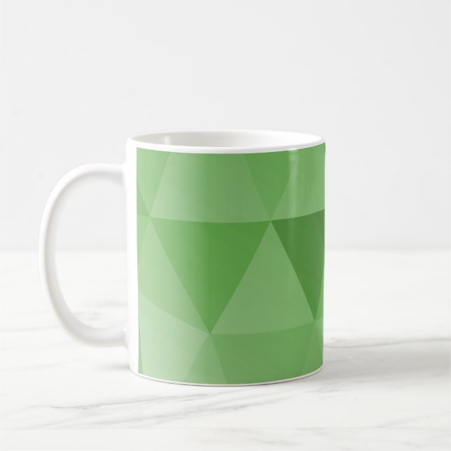 Abstrakt Triangles Seamless Mönster - Grönt Kaffemugg (Vänster)
