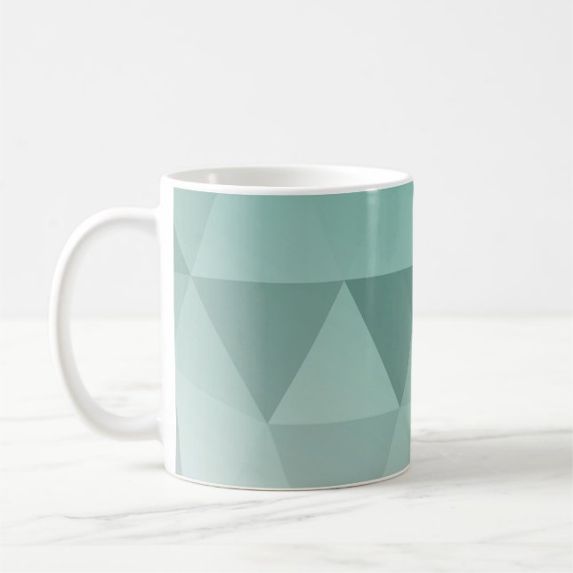 Abstrakt Triangles Seamless Mönster - Grönt Versio Kaffemugg (Vänster)