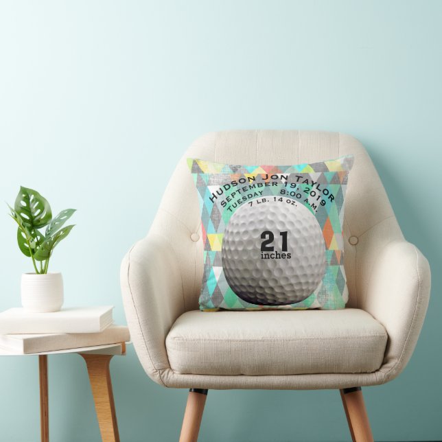 Abstrakt triangulär golfboll pojkar födelsestatist kudde (Stol)