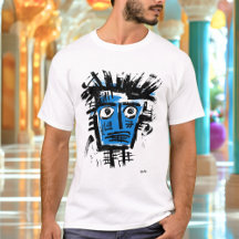 Abstrakt Tribal Ansikte - Bold Black and Blue Urba
