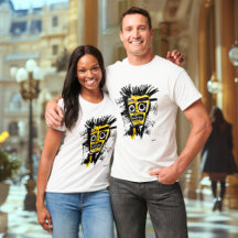 Abstrakt Tribal Ansikte - Bold Black and Gult Urba