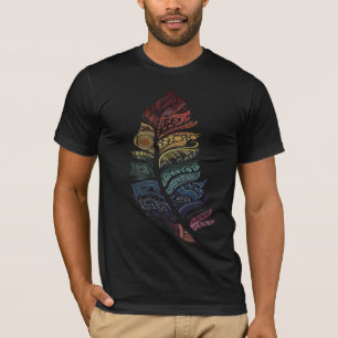 Abstrakt Tribal Ansikte Färgrik Art Grafisk T-Shir T Shirt