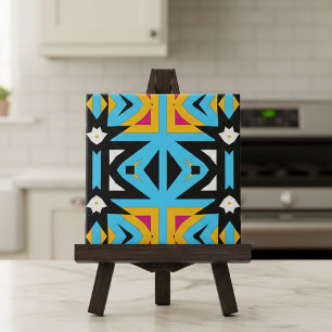 Abstrakt Tribal Colorful Mosaic Geometric Mönster Kakelplatta
