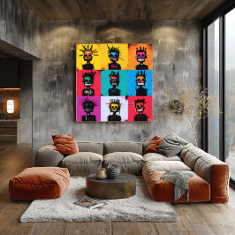 Abstrakt Tribal Graffiti Characters Fold Grid Poster
