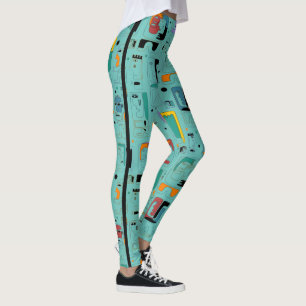 Abstrakt tribal maya urgammal ansiktsmönster 1 leggings