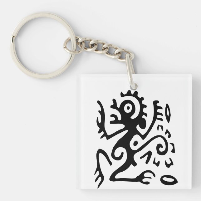 Abstrakt Tribal Nyckelring Konst (Framsidan)