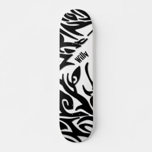 Abstrakt Tribal Varg med Namn Mini Skateboard Bräda 18,5 Cm