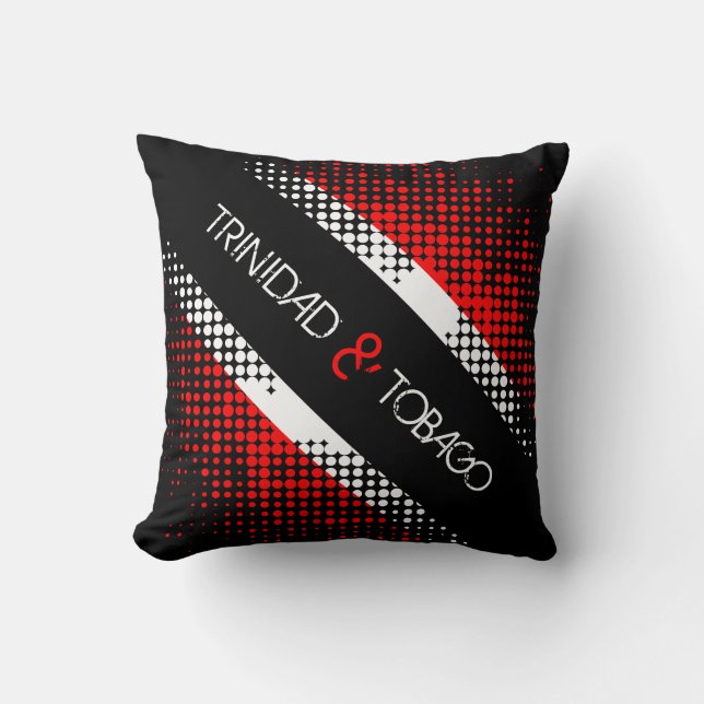 Abstrakt Trinidad & Tobago Dot Mönster med text Kudde (Framsida)