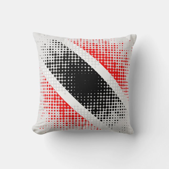 Abstrakt Trinidad & Tobago Dot Mönster på GRÅTT Kudde (Framsida)