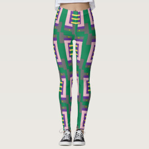 Abstrakt Trippelram Mönster med punkter Leggings
