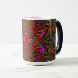 Abstrakt Trippy Orange och Magenta Butterfly Magisk Mugg