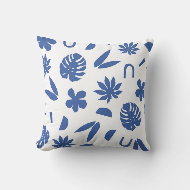 Abstrakt Tropical Blues Kudde (Framsida)