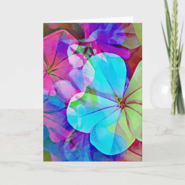 Abstrakt Tropical Flowers Art Note Card Kort (Framsida)