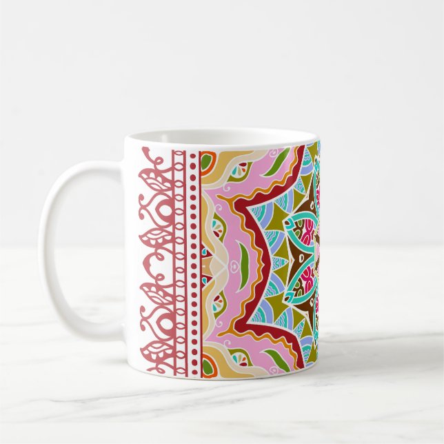 Abstrakt Tropical Löv Diverse Mönster Kaffemugg (Vänster)