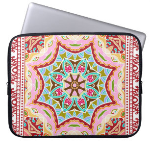 Abstrakt Tropical Löv Diverse Mönster Laptop Fodral