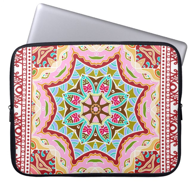 Abstrakt Tropical Löv Diverse Mönster Laptop Fodral (Framsidan)