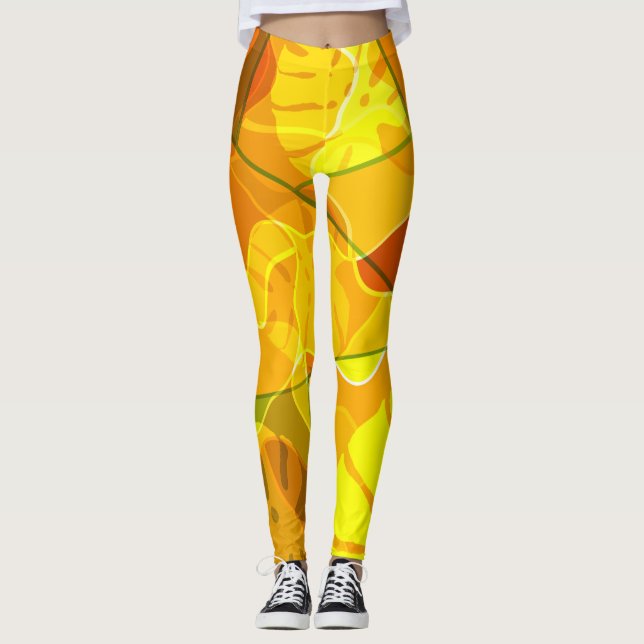 ABSTRAKT TROPICAL LÖV LEGGINGS (Framsida)