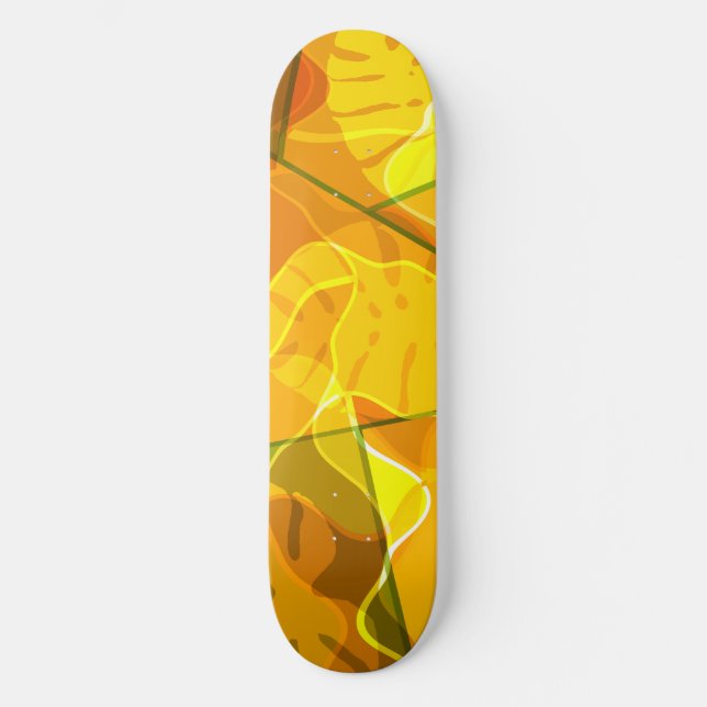 ABSTRAKT TROPICAL LÖV MINI SKATEBOARD BRÄDA 18,5 CM (Framsida)