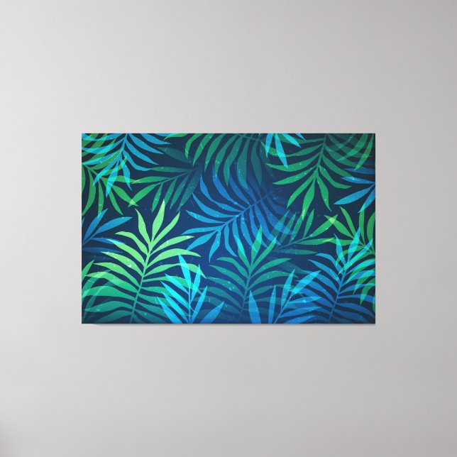 Abstrakt Tropical Lövs Art Kanvastryck (Framsida)
