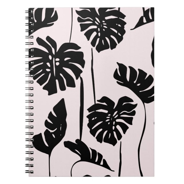 Abstrakt Tropical Monstera Handflatan Art Anteckningsbok (Framsidan)