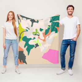 Abstrakt Tropical Orchids Modern Home Fleecefilt