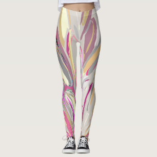 Abstrakt Tropical Plant Vector Art Stil Leggings
