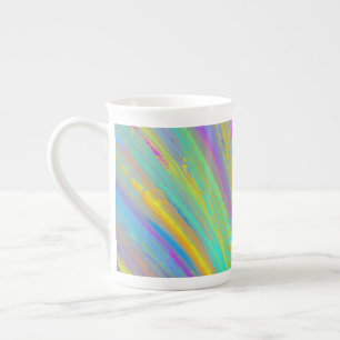 Abstrakt Tropical Summer Roligt Benporslin Mugg