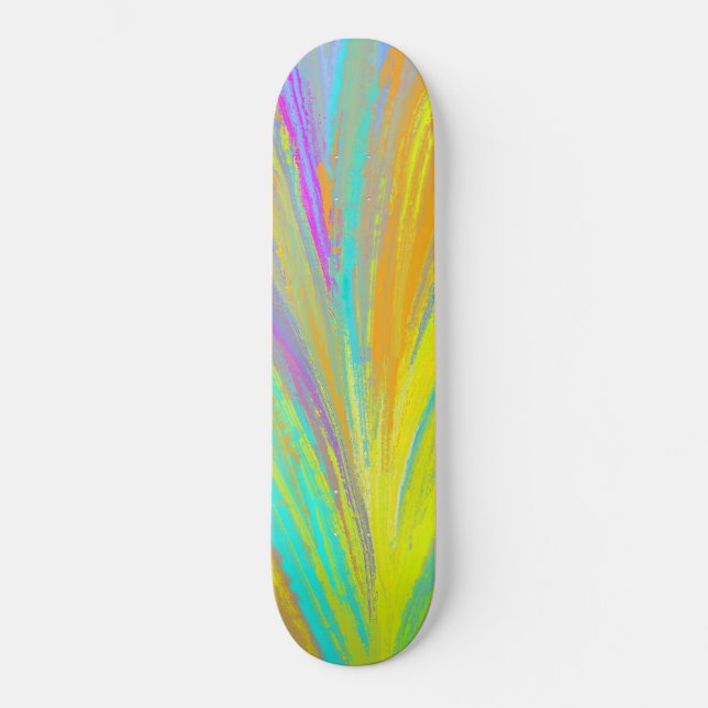 Abstrakt Tropical Summer Roligt Mini Skateboard Bräda 18,5 Cm (Framsida)