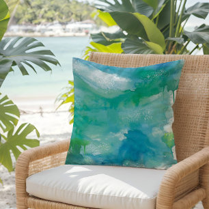 Abstrakt Tropical Turcos Beach Kudde