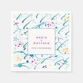 Abstrakt Tropisk akvarium i vågar rosa orange bröl Pappersservett