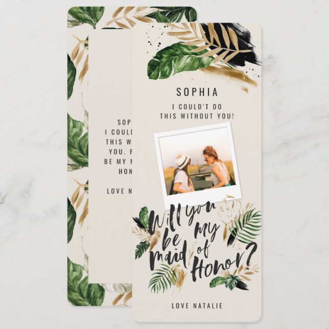 Abstrakt tropisk brudtjänst-fotografi (Fram/baksida)