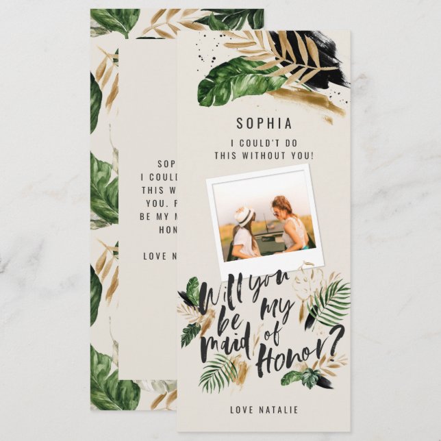 Abstrakt tropisk brudtjänstfoto (Fram/baksida)